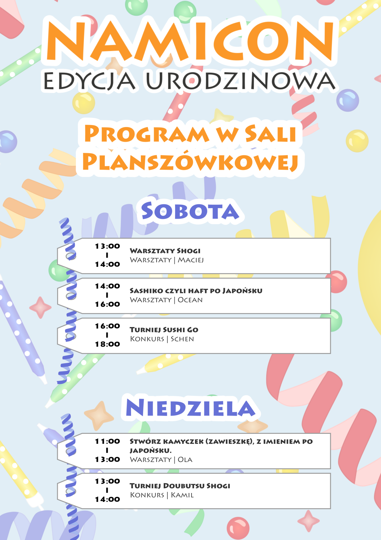Program w sali planszówkowej